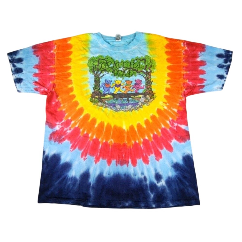 Vintage Grateful Dead Shirt Mens 2XL Rainbow Tie Dye Dancing Bears Sundog 1997